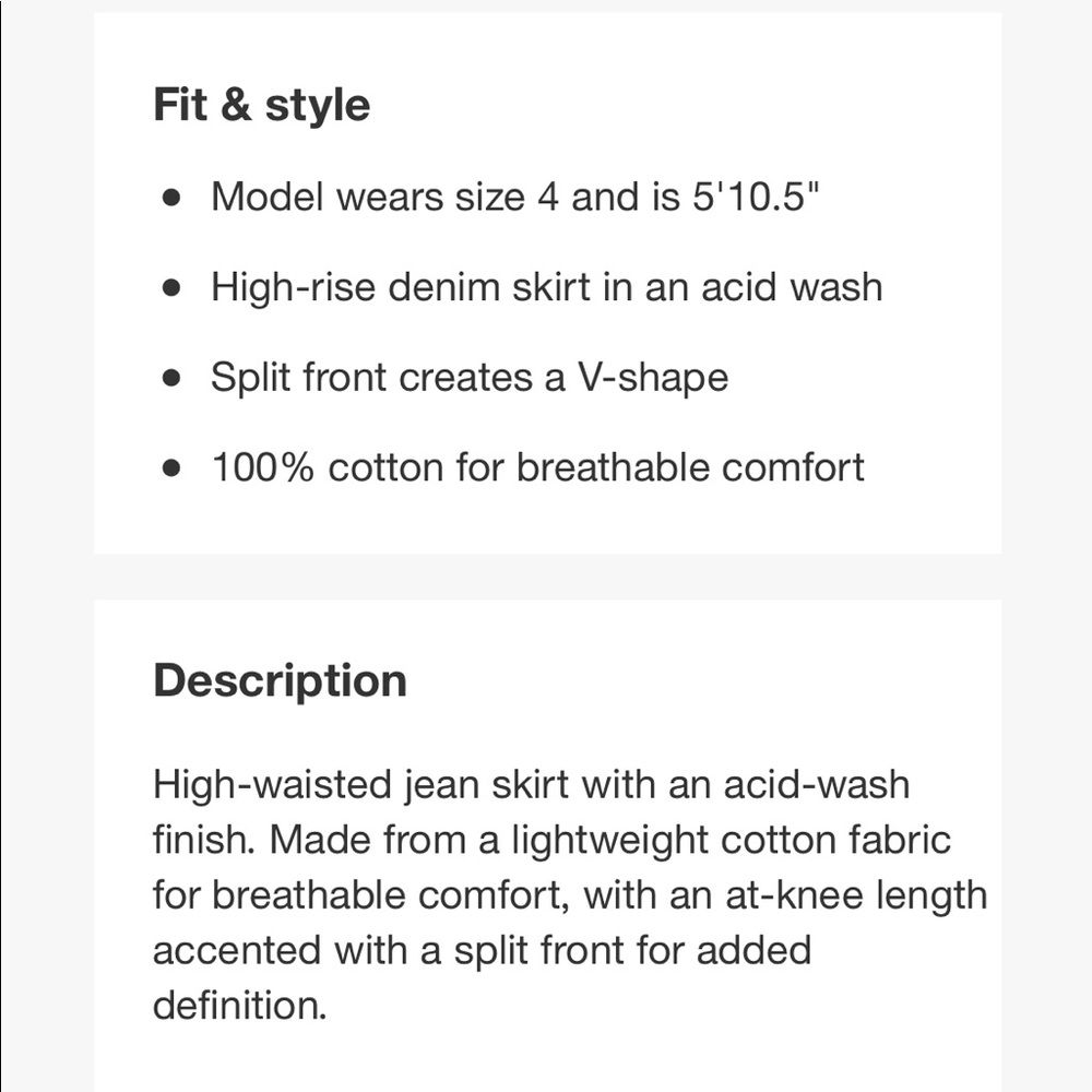 Wild Fable Acid Wash Split Front Denim Skirt Size 4 - Picture 16 of 16